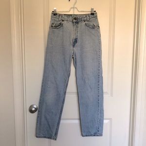 90s Levi’s High-waist Straight-Leg Blue Jeans in a Light Wash